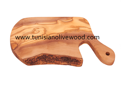 Olive Wood Rustic oval Cutting Board with Unique Design Handle