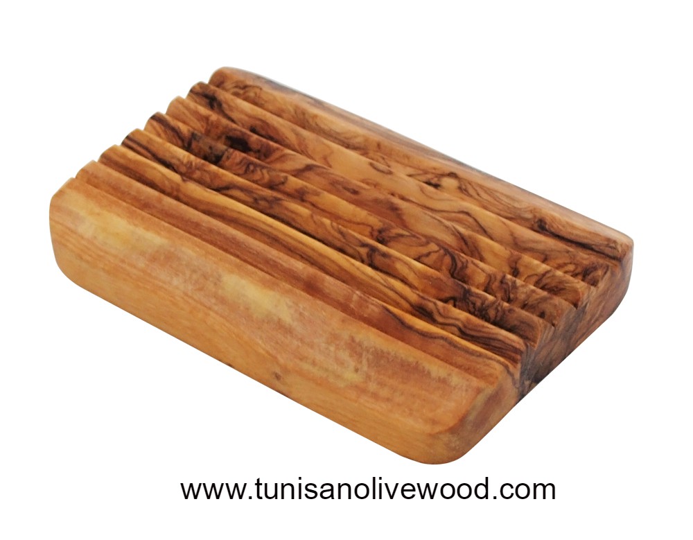Olive Wood Rectangular Soap Dish 