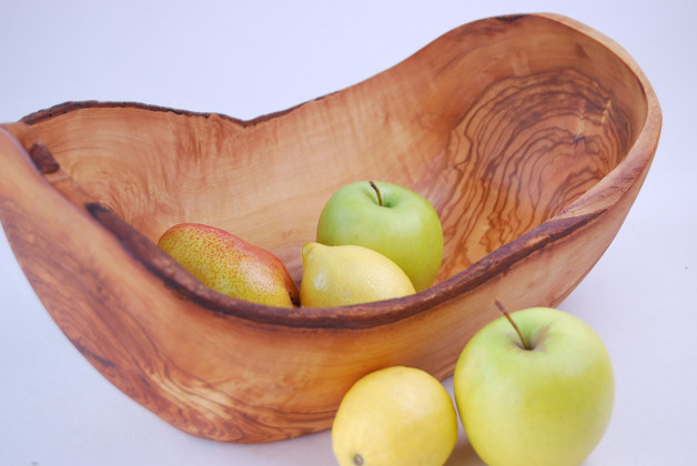Olive wood fruit salad bowl hand made in tunisia