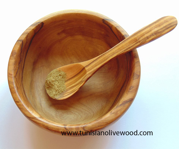 Olive Wood Small Bowl And Spoon